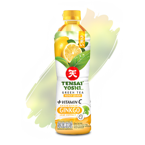 เทนไซโยชิ น้ำชาเขียว รสน้ำผึ้งเลมอน ผสมวิตามินC และสารสกัดใบแปะก๊วย 440 มล - 1