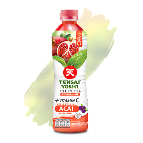 TENSAI YOSHI : 石榴味绿茶 添加维生素C与巴西莓提取物 (440 毫升) - 1