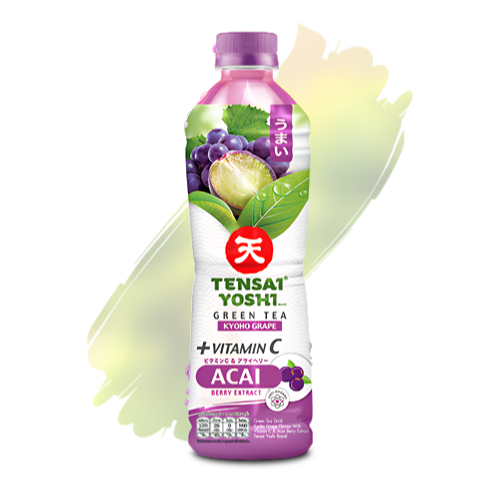 TENSAI YOSHI : Green Tea Kyoho Grape Flavour with Vitamin C and Acai Berry Extract 440 ML. - 1