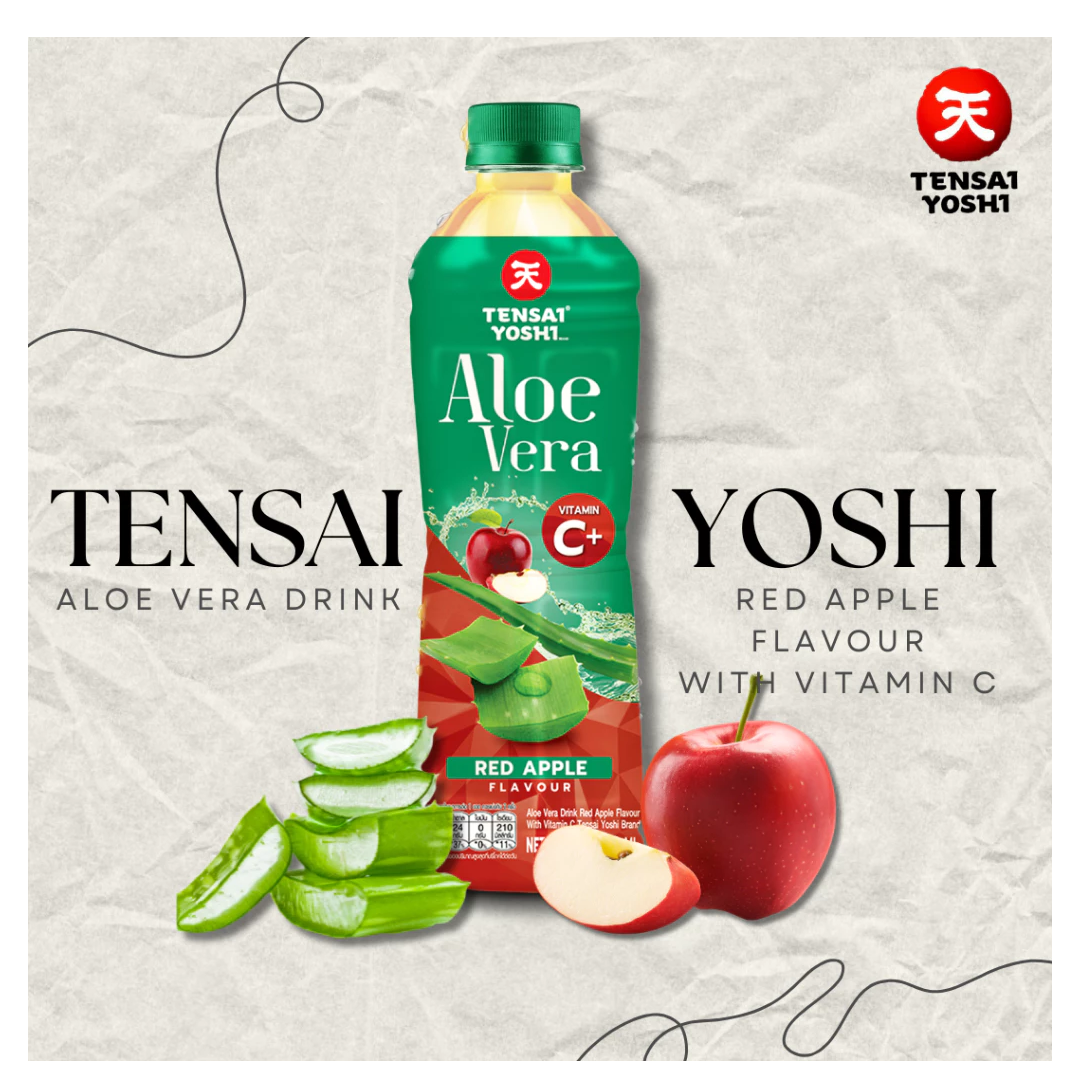 TENSAI YOSHI : 红苹果味芦荟饮品 添加维生素C (440 毫升) - 1