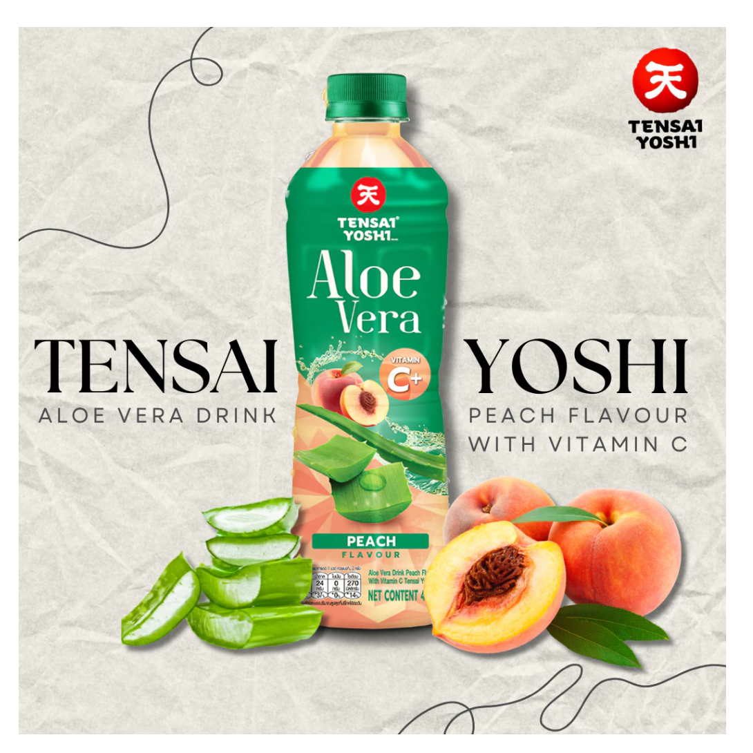 TENSAI YOSHI : 桃子味芦荟饮品 添加维生素C (440 毫升) - 1