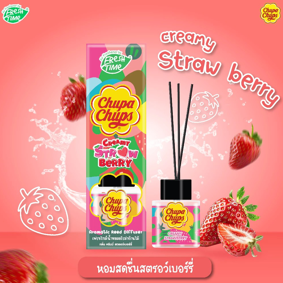 FRESH TIME Aroma Reed Diffuser: CHUPA CHUPS Edition - Strawberry Scent (30 ml.) - 1