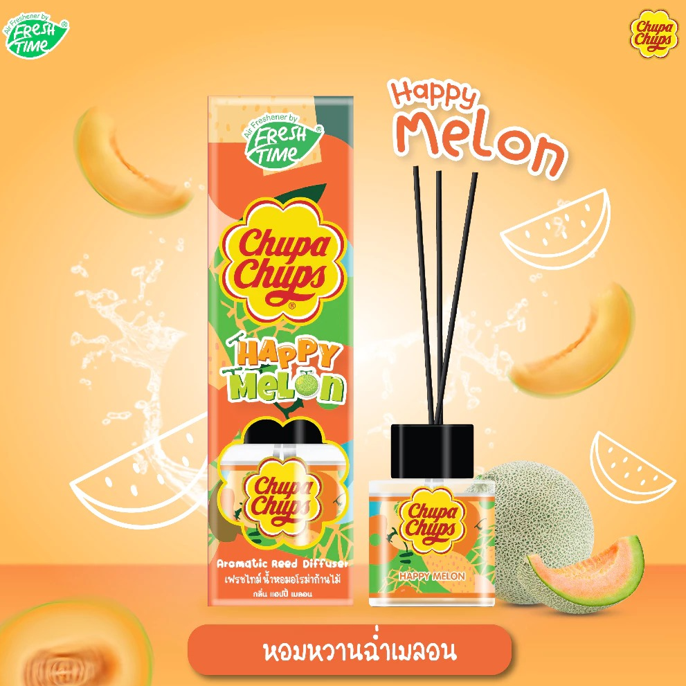 FRESH TIME Aroma Reed Diffuser: CHUPA CHUPS Edition - Happy Melon Scent (30 ml.) - 1