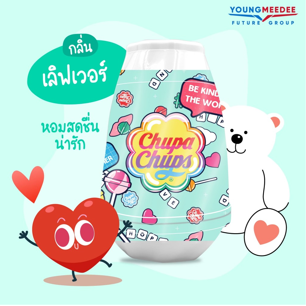 FRESH TIME Scented Gel Air Freshener: CHUPA CHUPS Edition - Valentine Lover Scent (230 g.) - 1