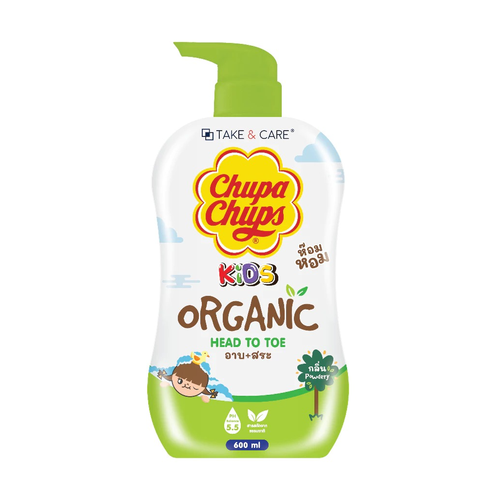 TAKE & CARE Kids Head to Toe Wash: CHUPA CHUPS Edition - Organic Formula (600 ml.) - 1