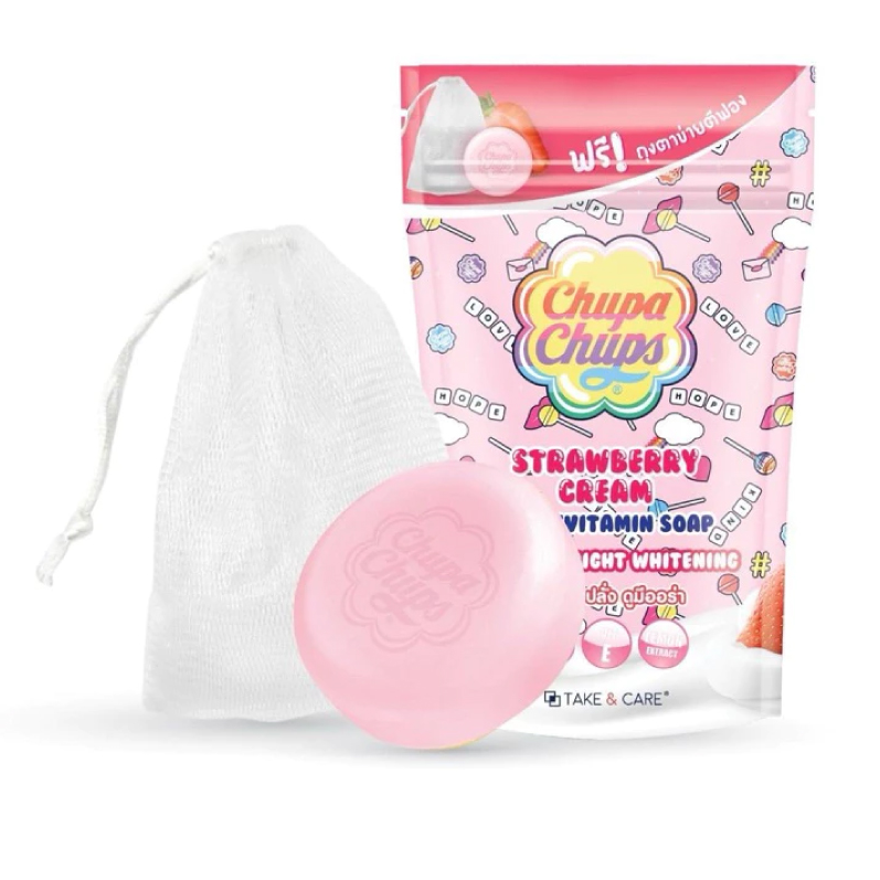 เทคแอนด์แคร์ จูปาจุ๊ปส์ สบู่อาบน้ำผสมวิตามิน กลิ่นสตรอเบอร์รี่ครีม (80 กรัม) - 1