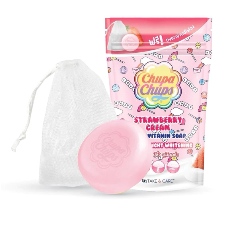 TAKE & CARE Vitamin Soap: CHUPA CHUPS Edition - Strawberry Cream Scent (80 g.) - 1