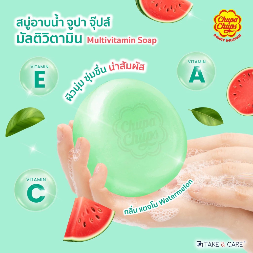 TAKE & CARE Vitamin Soap: CHUPA CHUPS Edition - Watermelon Scent (80 g.) - 4