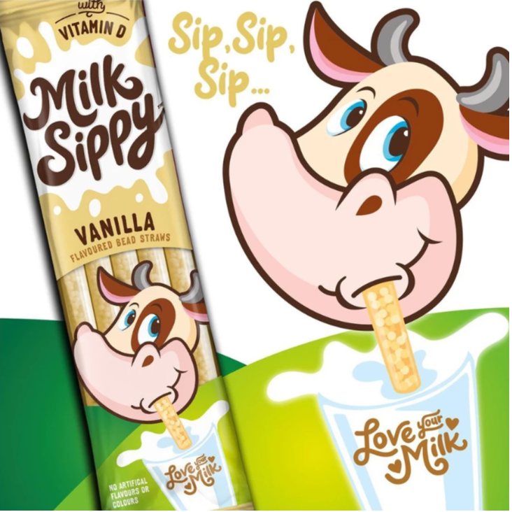 Milk Sippy – Vanilla Flavor Flavored Milk Straws (30g : 5 Straws x 6g) - 1