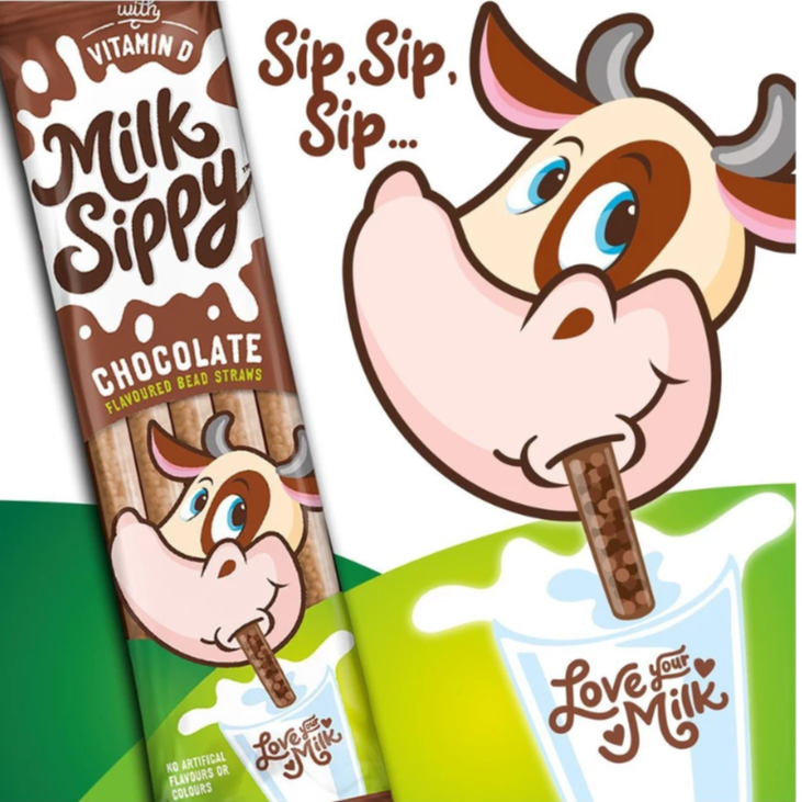 Milk Sippy หลอดดูดนม รสช็อกโกแลต (ขนาด 30 กรัม : 5 หลอด x 6 กรัม) - 1