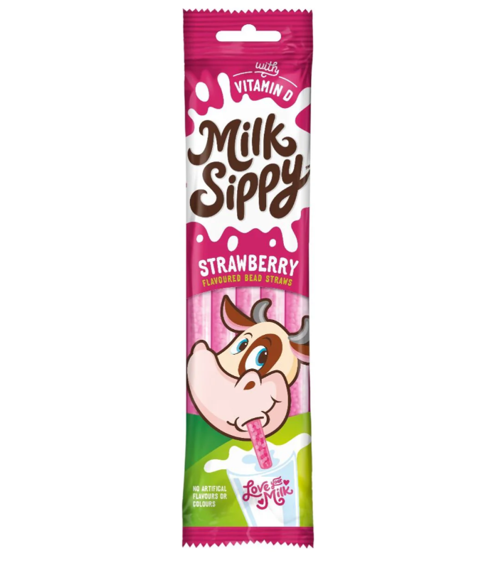 Milk Sippy หลอดดูดนม รสสตรอว์เบอร์รี่ (ขนาด 30 กรัม : 5 หลอด x 6 กรัม) - 2
