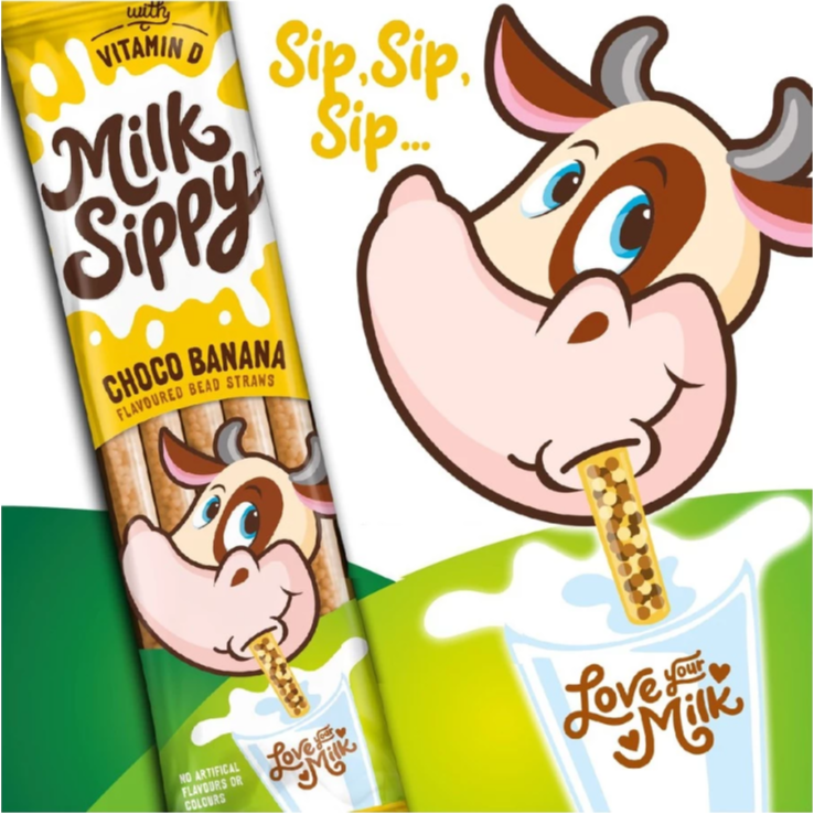 Milk Sippy หลอดดูดนม รสช็อคโก้บานาน่า (30 กรัม : 5 หลอด x 6 กรัม) - 1