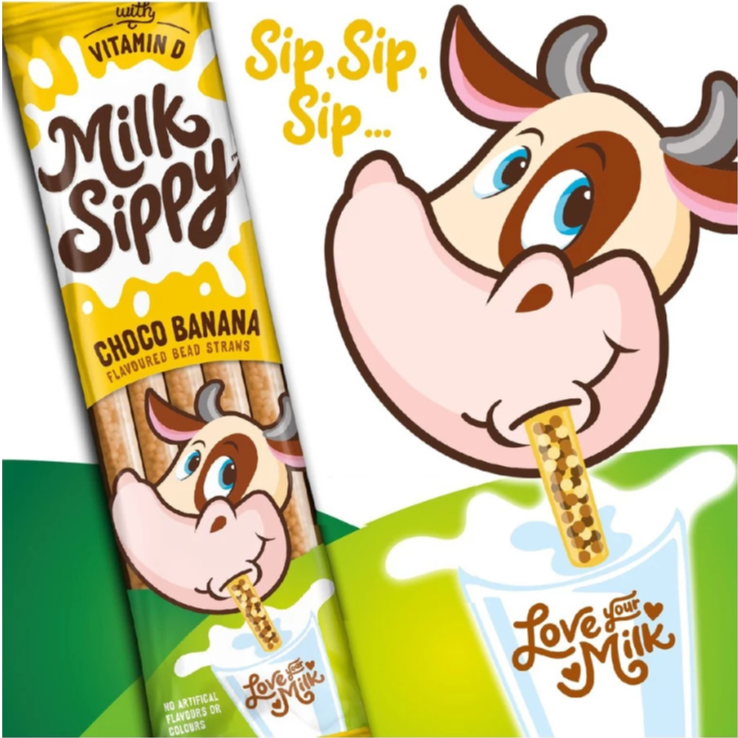 Milk Sippy – Choco Banana Flavor Flavored Milk Straws (30g : 5 Straws x 6g) - 1