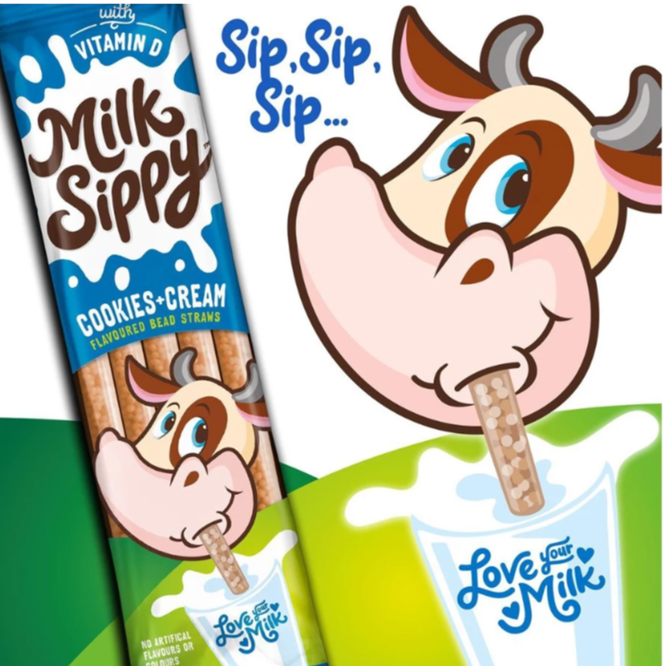 Milk Sippy – Cookies & Cream Flavor Flavored Milk Straws (30g : 5 Straws x 6g) - 1