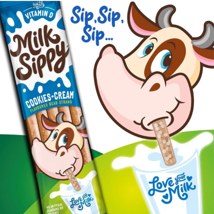 Milk Sippy หลอดดูดนม รสคุกกี้แอนด์ครีม (30 กรัม : 5 หลอด x 6 กรัม) - 1