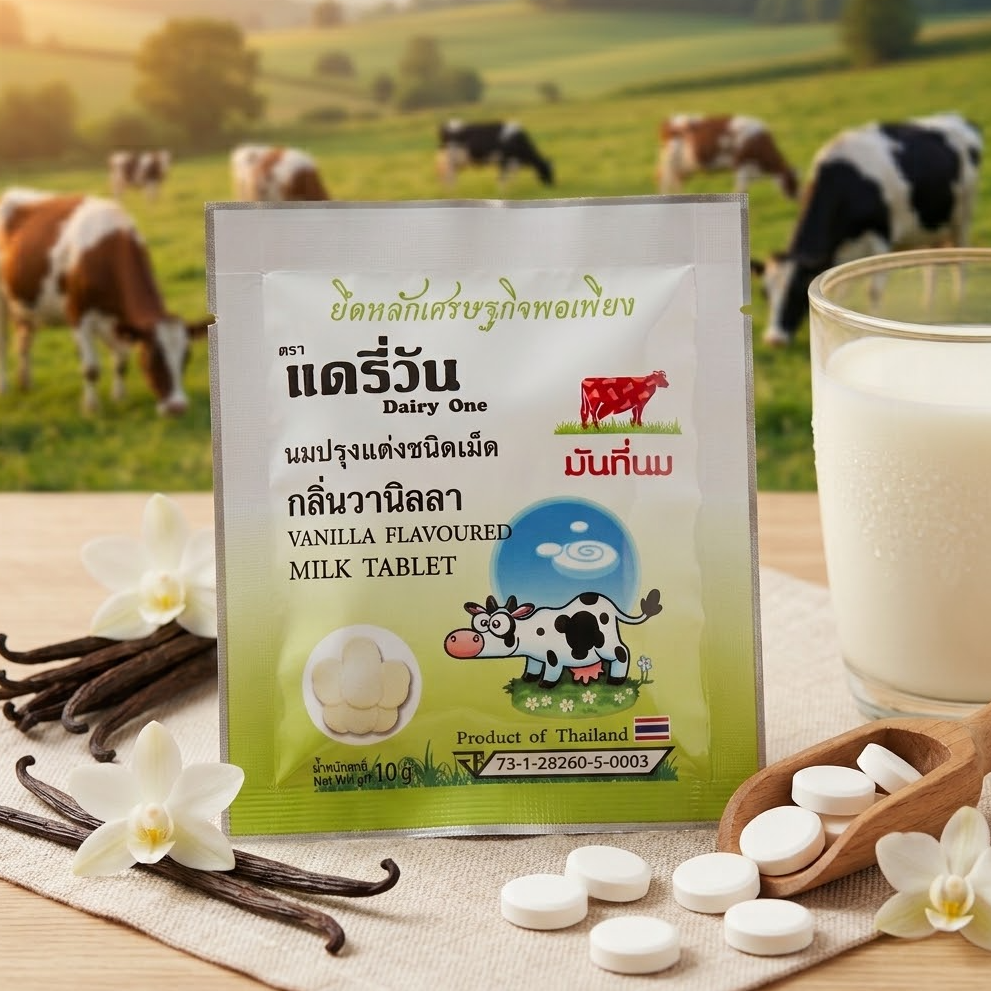 Dairy One Vanilla Milk Tablets (10g : Sachet / 120g : Box) - 1