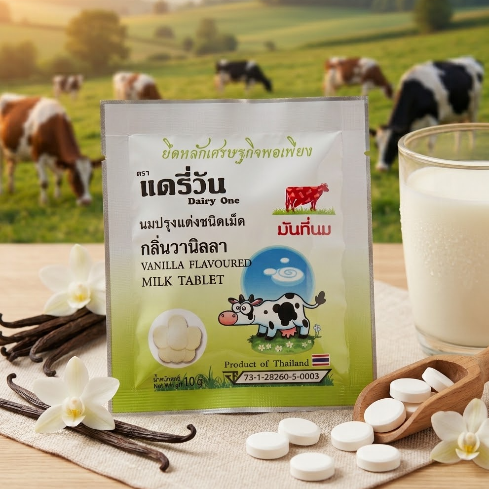 Dairy One 奶宝香草味牛奶片 (10g : Sachet / 120g : Box) - 1