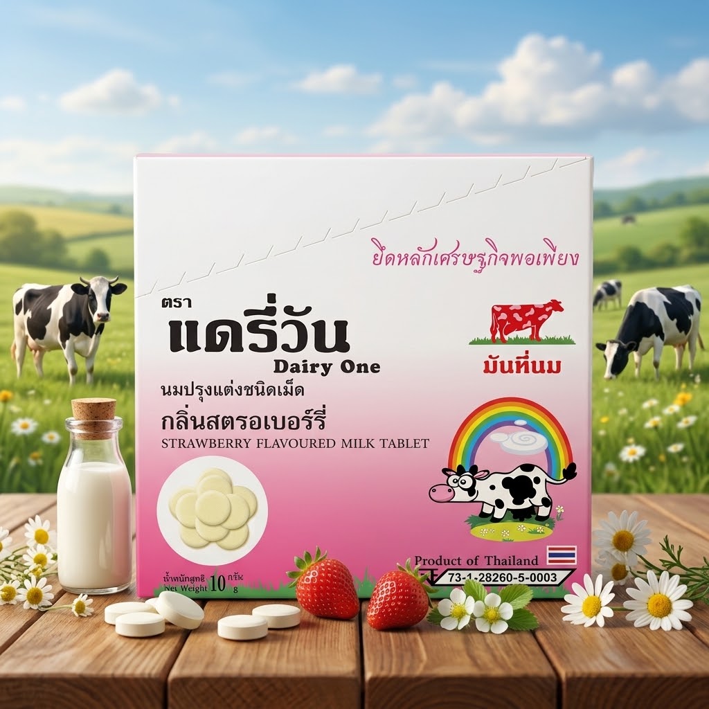 Dairy One Strawberry Milk Tablets (10g : Sachet / 120g : Box) - 2