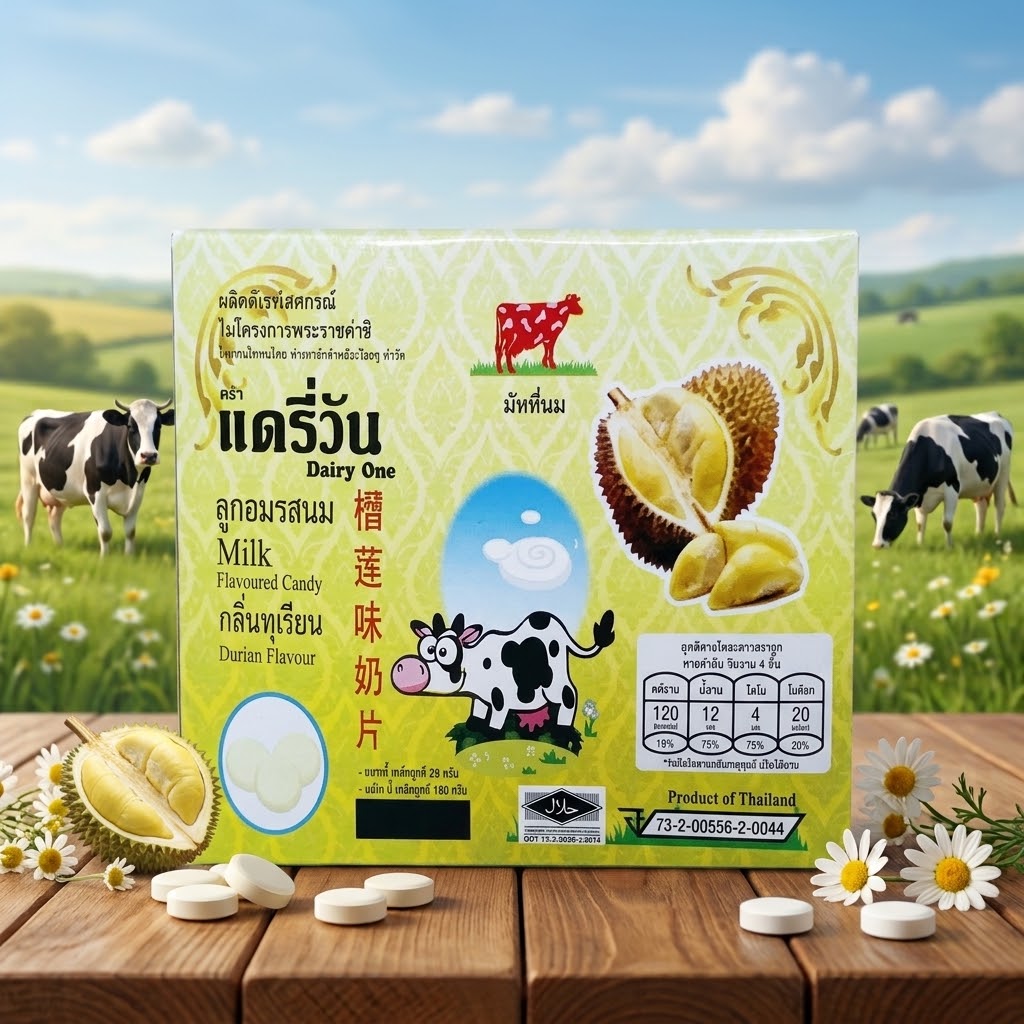 Dairy One 奶宝榴莲味牛奶片 (25g : Sachet / 500g : Box) - 2