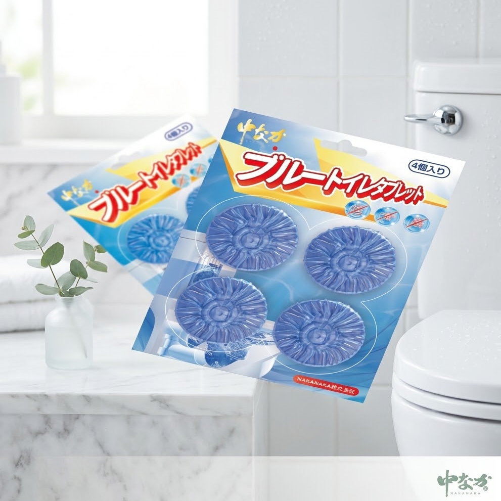 NAKANAKA Blue Toilet Cleaning Tablets (4 Pieces x 50g) - 1