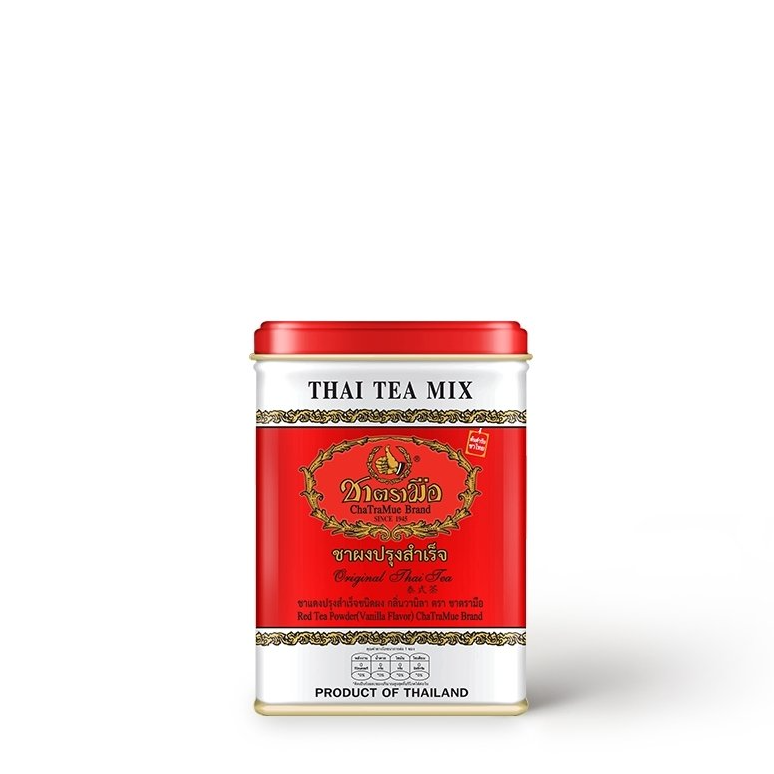 ChaTraMue Brand Thai Tea Original Mix Tea Bags 50 Bags (200g Tin) - 1