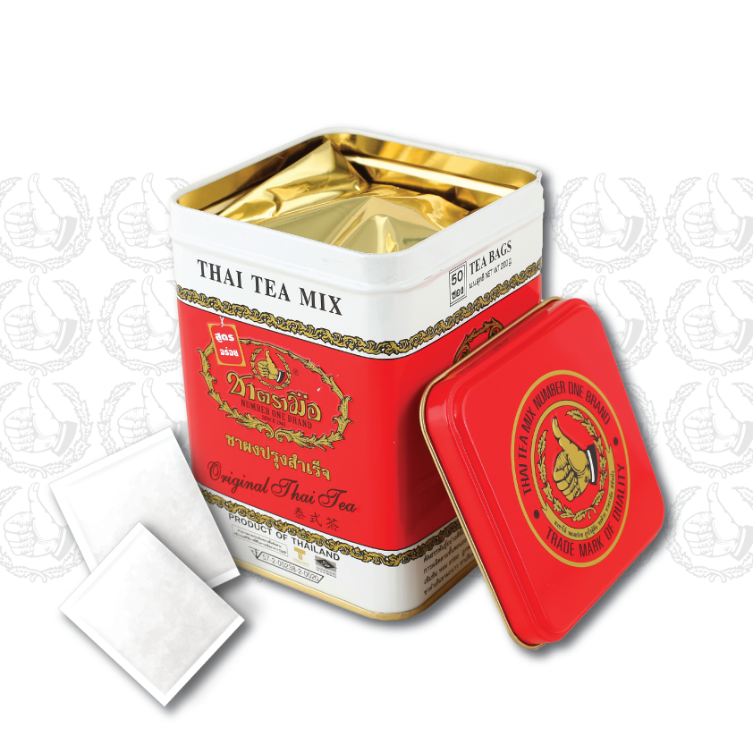 ChaTraMue Brand Thai Tea Original Mix Tea Bags 50 Bags (200g Tin) - 3