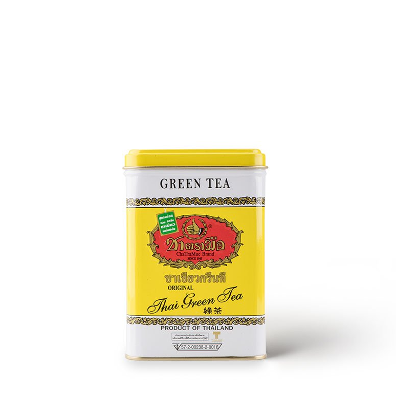 ChaTraMue Brand Green Tea (Without Milk) Tea Bags 50 Bags (125g Tin) - 1